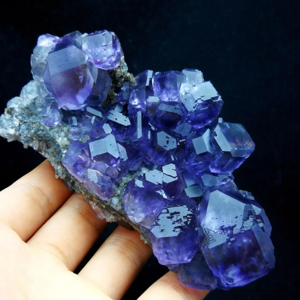 

Natural Blue Purple Fluorite Mineral Quartz Crystal from Fujian,China