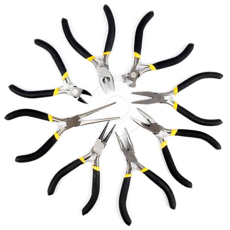 

1pc Jewellery Making Mini Pliers Round Long Bent Flat Needle Nose Wire Side Cutters Mini Diagonal Cutting Pliers Beading Tools