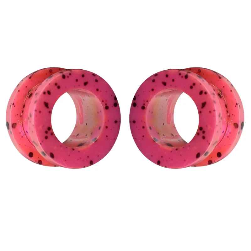 1 Pair Medical Acrylic Pink Ear Plugs and Tunnels Gauge Piercing