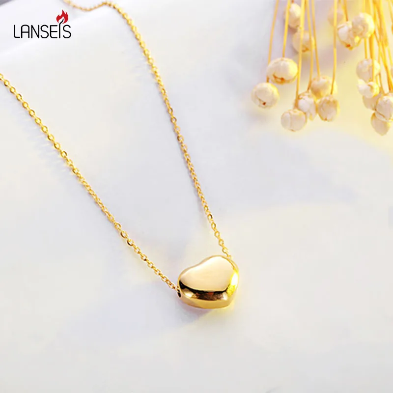 

Lanseis Cute Love Heart Necklace Pendant Stainless Steel Pendant , 5Pcs Love Brightly Warm Necklace Jewellery-Choose your color