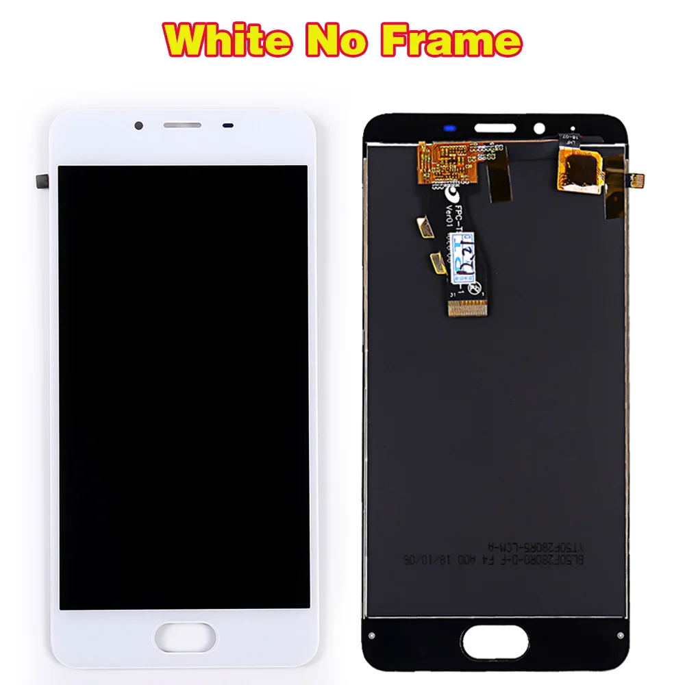 Протестированный ЖК-дисплей для Meizu U10 5,0 дюймов 1280*720 кодирующий преобразователь сенсорного экрана в сборе рамка с бесплатными инструментами и закаленным стеклом - Цвет: White without Frame