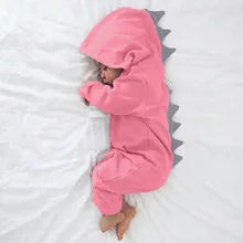 Одежда для детей ясельного возраста Одежда для детей; малышей; девочек и мальчиков Одежда для маленьких девочек и мальчиков куртка с капюшоном "Динозаврик" Ползунки Одежда с молниями комбинезон подарок F327