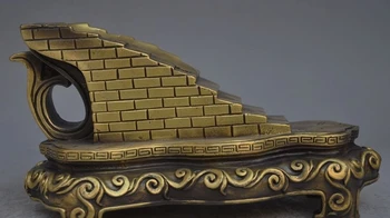 

8" chinese folk brass wealth Onward and upward Success Auspicious lucky statue