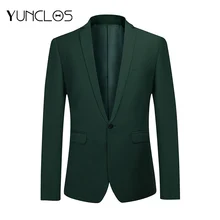 YUNCLOS, деловой мужской пиджак, свадебное платье, блейзер и брюки, приталенный зеленый пиджак, мужской костюм, блейзеры, куртки