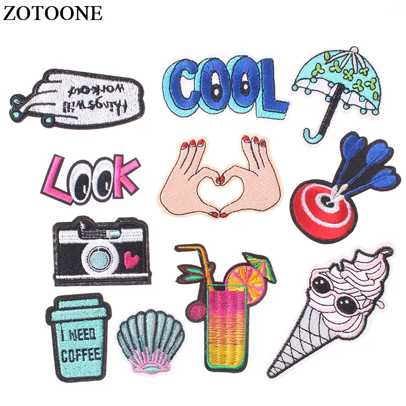 

ZOTOONE Cute Mend Patch Badges Letter Embroidered Applique Sewing Clothes Stickers Garment Apparel Accessories Patches Badge E