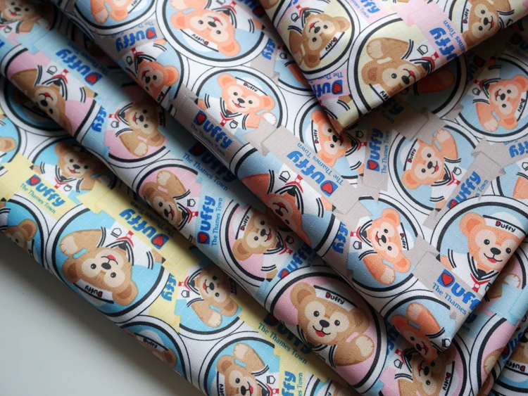 

145*90cm lovely Duffy Bear Whisper Periphery waterproof pVC Fabric Patchwork tablecloth Printed Quilting Home