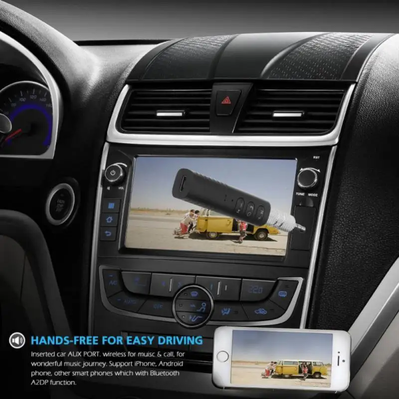 Авто Bluetooth Handsfree адаптер клип на аудио приемник 3.5AUX автомобильный наушник динамик