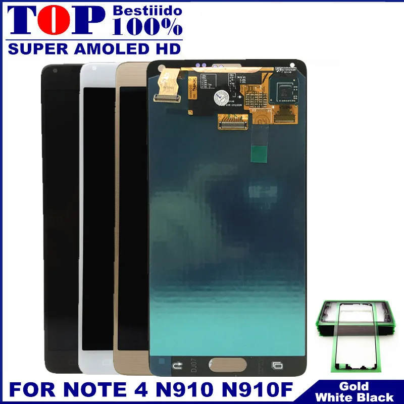 

Tested Note4 LCD Replacement For Samsung Galaxy Note 4 N910 N910C N910A N910F N910H LCD Dispaly Touch Screen Digitizer Assembly