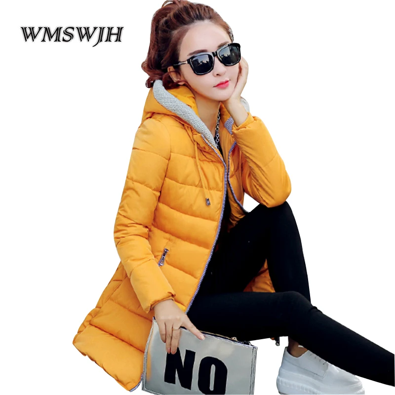 

New Winter Jacket Women Fashion Hooded Parka Coats Female Long Sleeve Thick Warm Snow Wear Jacket Coat Female student Outwear