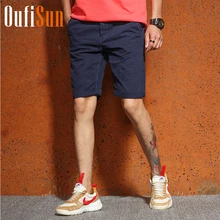 Oufisun новые летние Рубашки домашние Для мужчин хлопок Sim Fit Solid 4 цвета доступны до колена шорты Для мужчин высокое качество