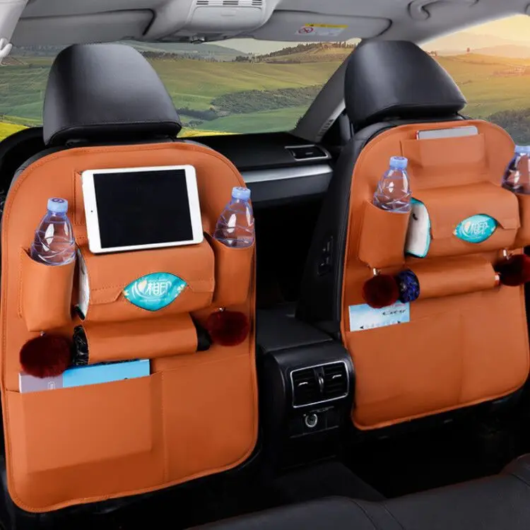 

Auto Car Seat Back Storage Bag Organizer Car-styling Back Seat Protector Food Tray Table Tablet Holder Multi-function Bag