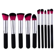 

GUJHUI 10Pcs Makeup Brushes Kit Brush Foundation Eyeshadow Eyeliner Lip Powder Brush Set Cosmetic Tools pincel maquiagem
