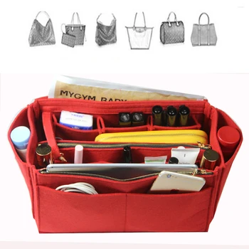 

Customizable For Delightfull PM MM GM 3MM Felt Purse Organizer Bag in Bag Organizer For Tote Handbag(w/Detachable Zip Pocket)