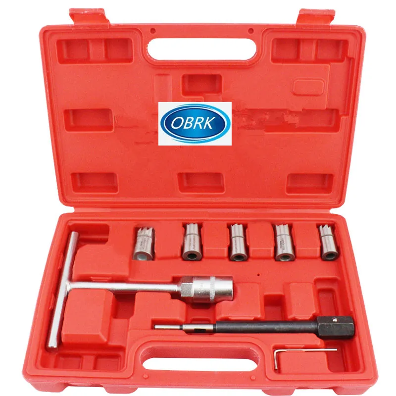 7PCS Diesel Injector Seat Cutter Set Cleaner Carbon Remover Car Garage