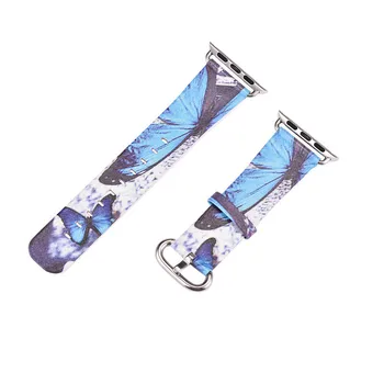 

New Butterfly Type Replacement Watchband for iWatch Painting Butterfly Pattern Style Watchband for Apple Watch Series 1 Series 2