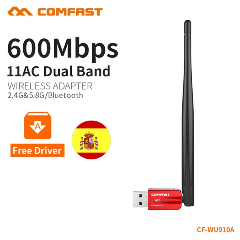 COMFAST 5 8 ГГц WiFi адаптер 600 Мбит Dual Band USB Wi-Fi приемник Bluetooth 4 2 Беспроводной сетевой