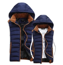 Heißer Verkauf Sterne Liebt Marke Neue Ankunft Dünne Mann Weste 2016 Herbstwinter Kapuze Cotton Padded herren Westen 4 Farben 5 Größe
