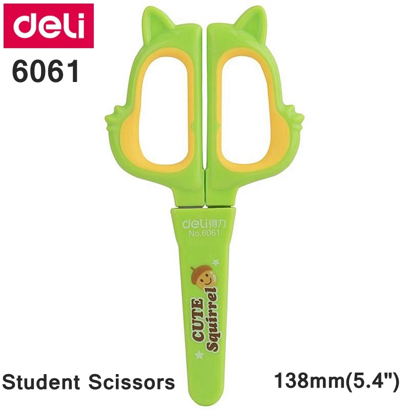 Deli 6061 студенческие ножницы 138 мм(5,4 ') ножницы из нержавеющей стали Розничная упаковка ножницы для бумаги