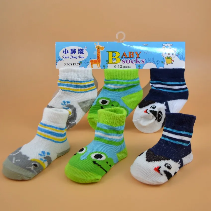 Hooyi/3 пары носков для малышей нескользящие носки для новорожденных, детская обувь для девочек, комплект из 3 предметов, От 0 до 12 месяцев Нескользящие тапочки для мальчиков хлопковые колготки - Цвет: 4