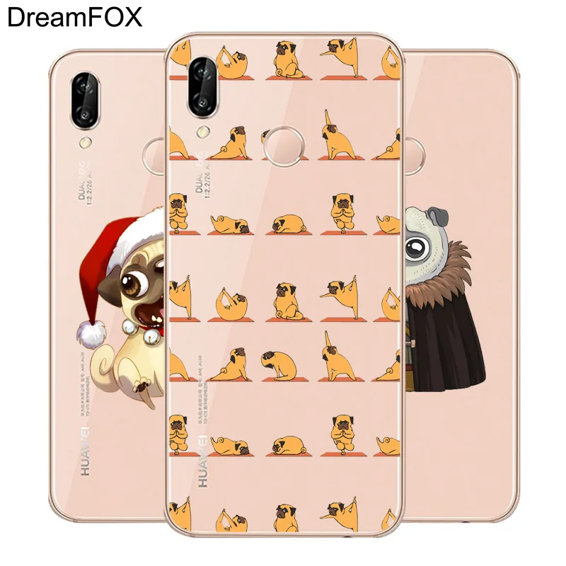 DREAMFOX L575 милая собака мопс Мягкий ТПУ силиконовый чехол для Huawei Honor 6a 6C 7X9 10 P20 P30 Lite