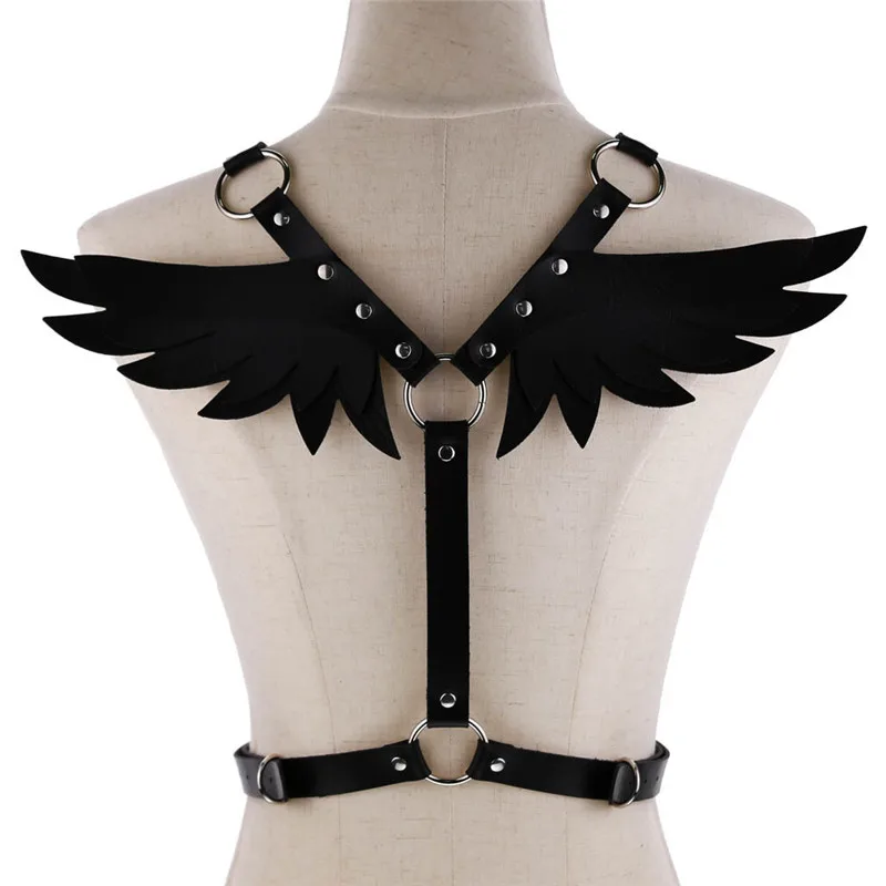 HATCYGGO/модные женские ремни на ремешке, сексуальные женские ремни с крыльями, черная подвязка для связывания тела, ремни, женские кожаные перья