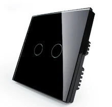Free shipping Wall Switch, 2 gang 2 way Black Pearl Crystal Glass Panel, Home Touch Screen Wall Light UK Switch VL-C302S-62