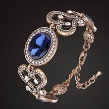 Zlxgirl женский винтажный браслет со стразами для свадьбы зеленый браслет из голубых кристаллов аксессуары Свадебные африканские бусины ювелирные изделия