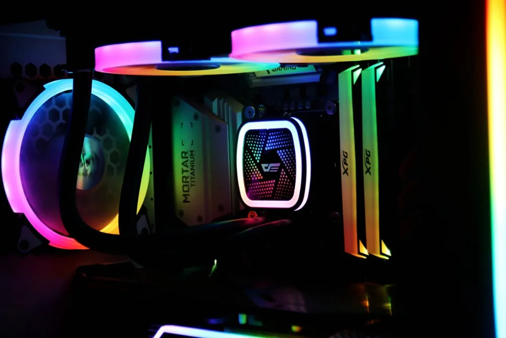 Aigo darkFlash DR12-Pro حالة مروحة هالة مزامنة برودة مروحة RGB ضبط LED 120 مللي متر هادئة الكمبيوتر البعيد مسند تبريد للاب توب مدمج به مكبر صوت CPU حالة مروحة