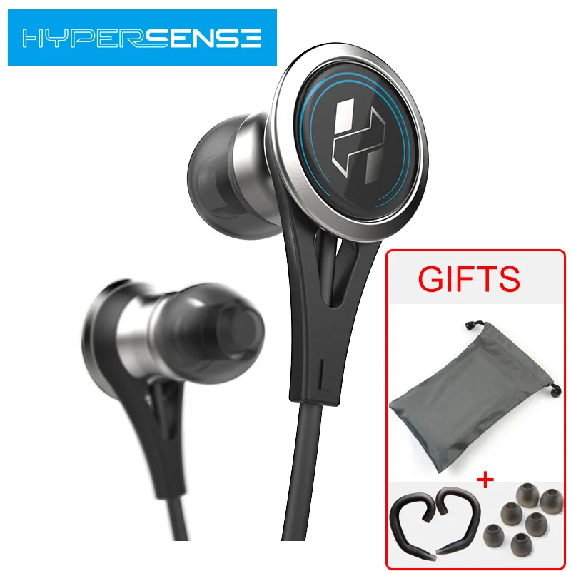 Beste Hypersense HEX02 Eclipse Oordopjes Dynamische Platte Kop Plug Metal HiFi Rvs Oortelefoon met microfoon voor Android ios