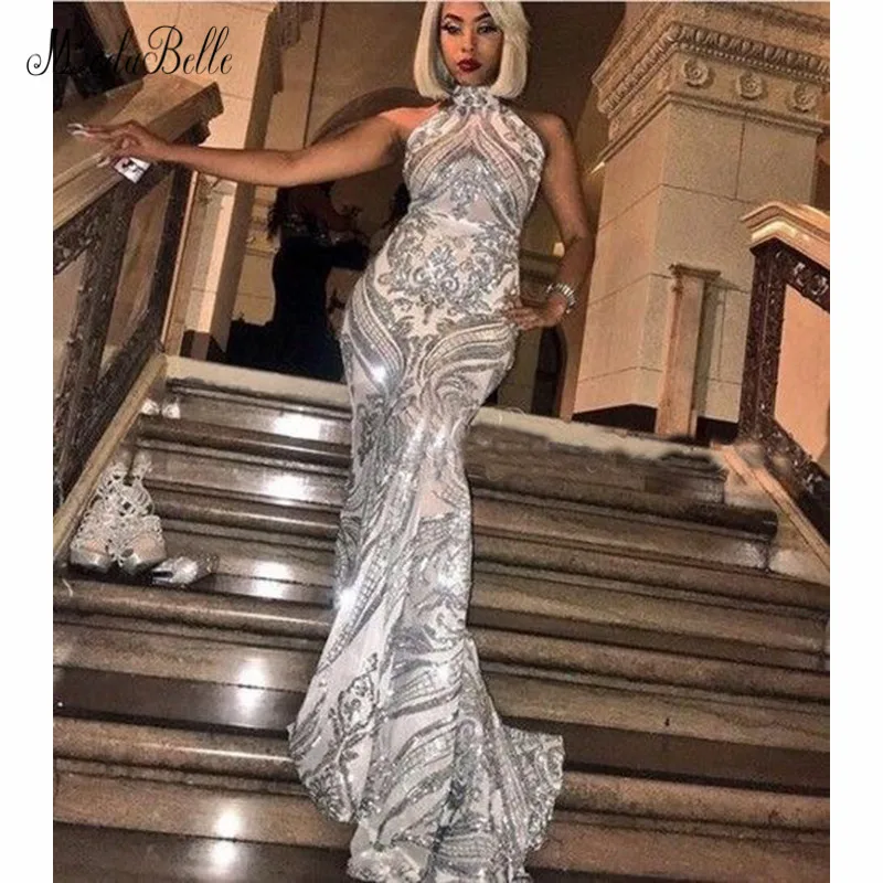 silver prom gown