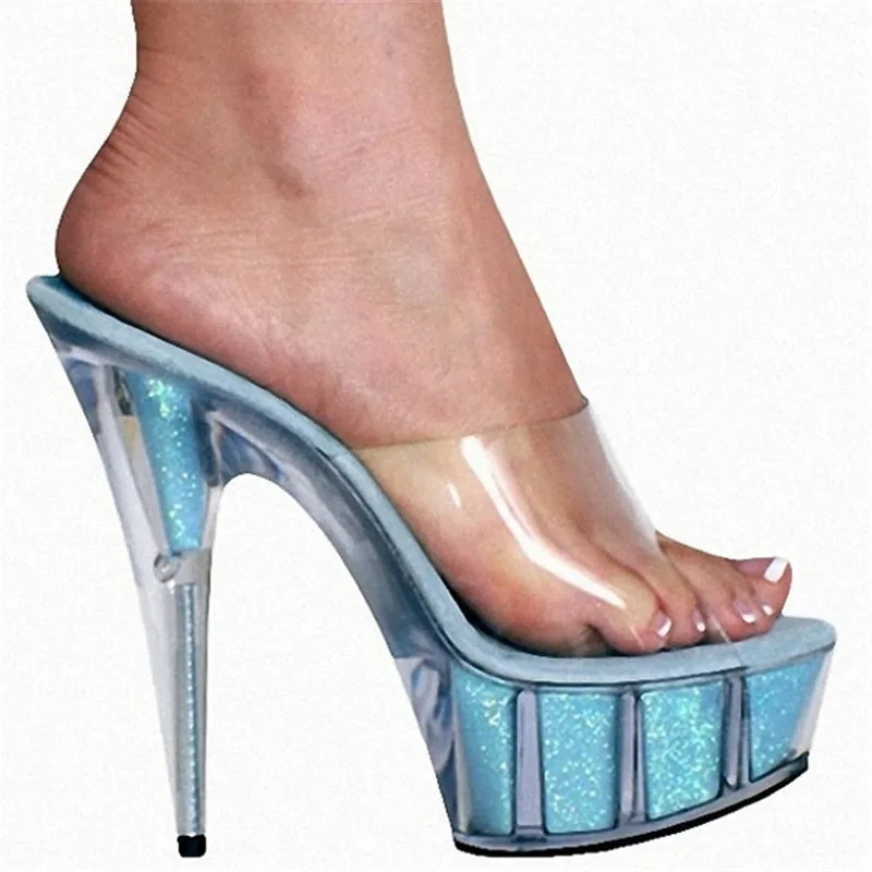 15CM High Heels Slippers Club Night Shoes Sexy Pole Dancing Shoes Platform Women's Shoes Dance Shoes