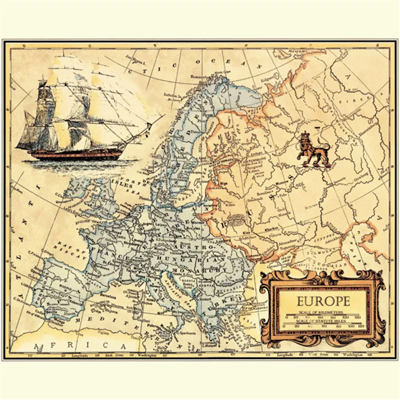 

LJ-002 vintage Home Wall Decor Painting retro SPAIN Map" Canvas Art HD Print Painting Canvas Picture sticker poster
