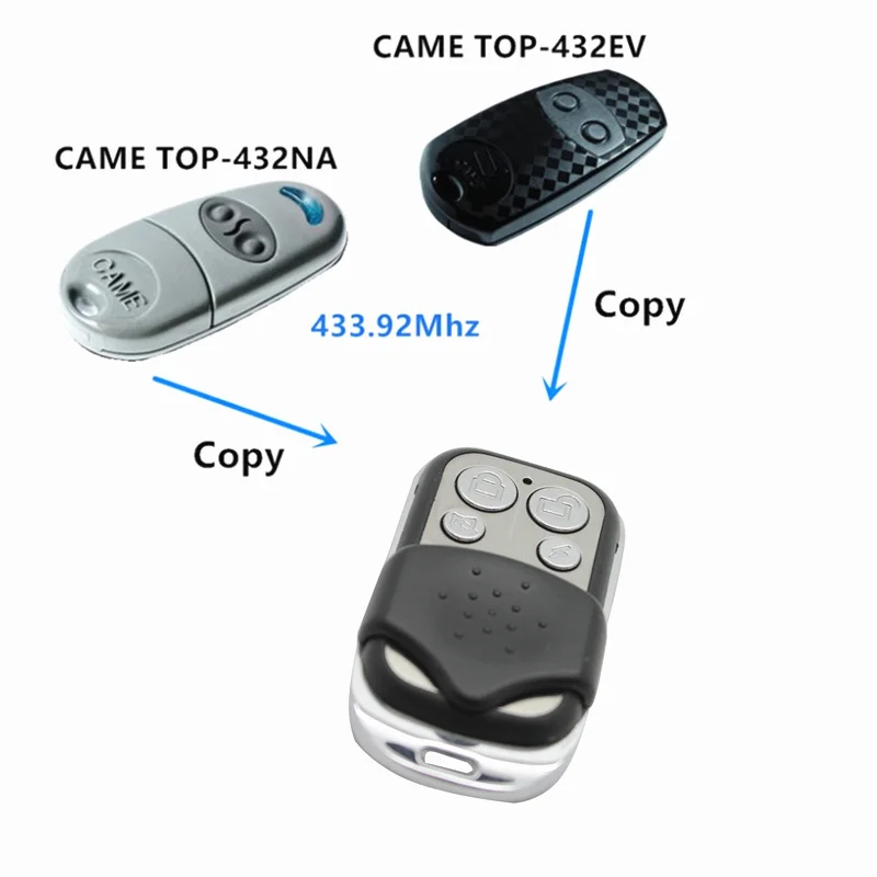 433 Copy CAME TOP-432EV Duplicator 433.92 mhz remote control Universal Garage Door Gate Fob Remote Cloning 433mhz fixed code | Электроника