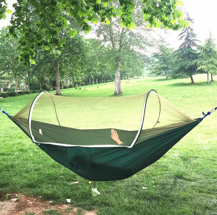 

Fully automatic mosquito net hammock outdoor adult single double parachute hammock anti-mosquito indoor and outdoor swing chair