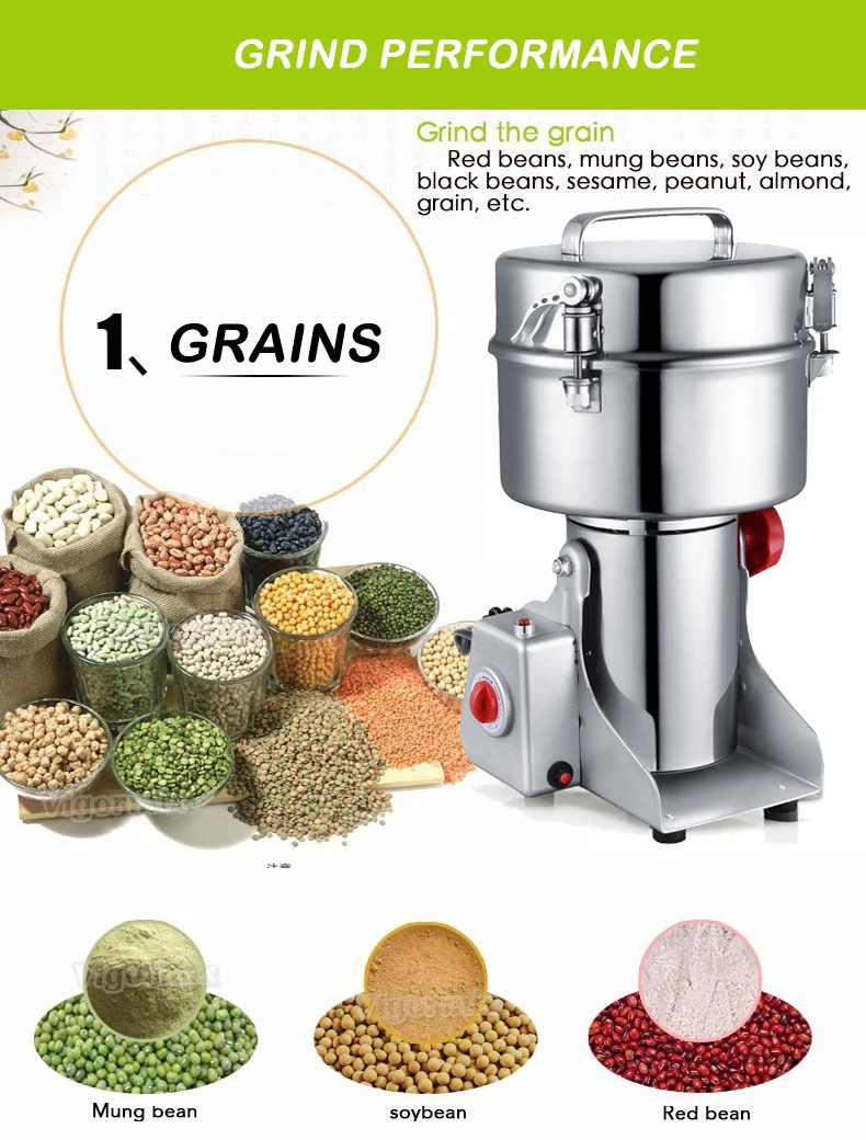 2KG Swing Type Electric Grains Herbal Cereals Dry Food Grinder Flour Powder Machine Miller Crusher Grinding Machine-10