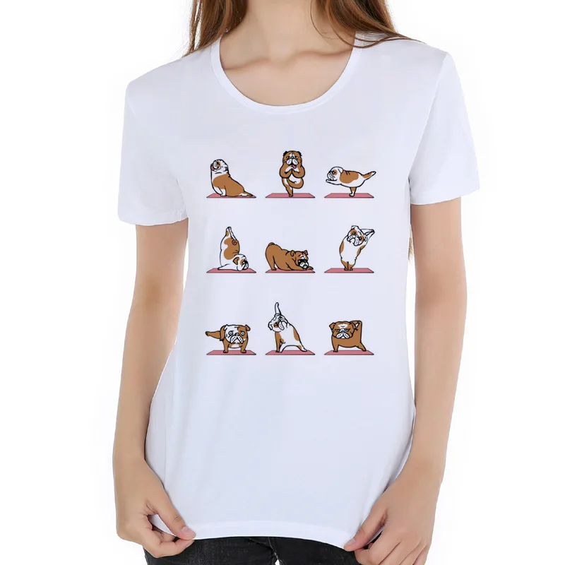 Representative of the peace of olive branch French bulldog personality printing lady T-shirt self-cultivation sexy T-shirt E3-16