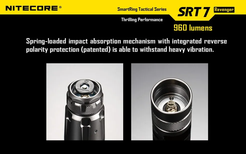 Nitecore SRT7 фонарик с nitecore nl188 18650 3200 мАч батареи XM-L2 960lm умный кольцо селектор Поиск Факел Цвет зеленый, синий красный