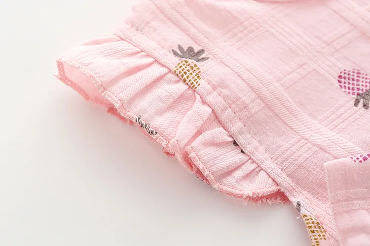 Verão Recém-nascido Bebê Macacão Voar Manga Algodão Crianças Roupas Menina 0-24 Meses Topos 2020 Mãe 5 Cheap Macaquinho
