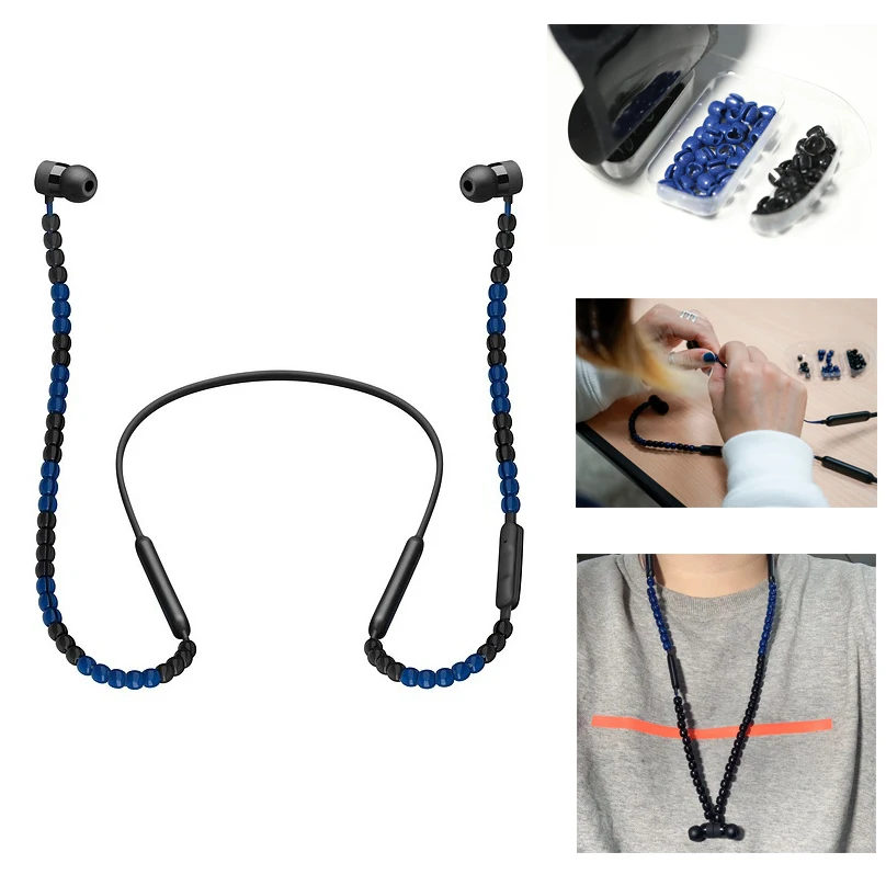 DIY Sacai Beads Beats Flex Bluetooth Earphone Wire Protection Accessories  Sacai for BeatsX / Urbeats 3 headphones Fashionable