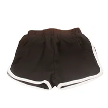 Детские шифоновые шорты для девочек, одежда с высокой талией для подростков, Детские Популярные штаны брендовые черные летние брюки Одежда для девочек от 2 до 15 лет