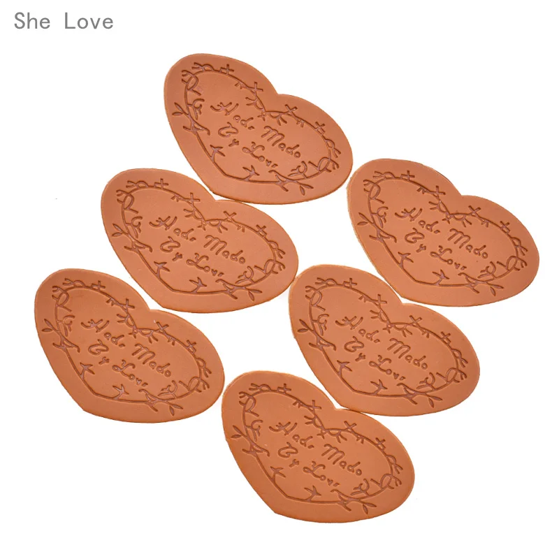

She Love 50PCs Handmade PU Leather Sewing Garment Labels Household Textile Labels Tags Patchwork Apparel Accessories