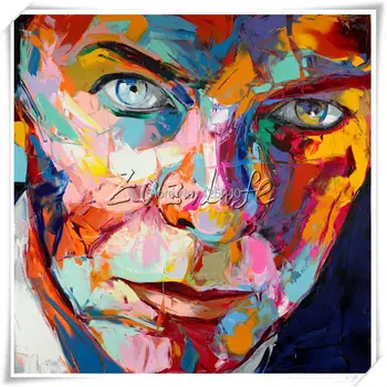 

Portrait Face Oil painting Palette Knife Impasto figure canvas Hand painted Francoise Nielly Wall Art Pictures for living room 2