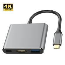 Адаптер usb-концентратор type-C к HDMI позолоченный конвертер 4 K для HDMI кабеля для монитора проектора с функцией USB PD