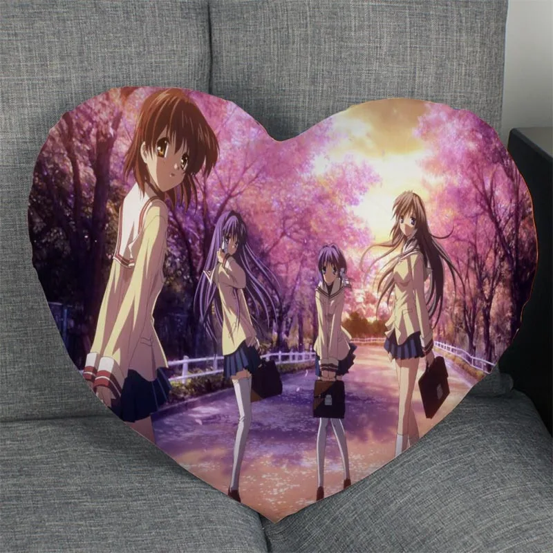 6 Clannad индивидуальная в форме сердца Наволочка на молнии Обложка свадьба для дома или офиса, декоративные - Цвет: 6
