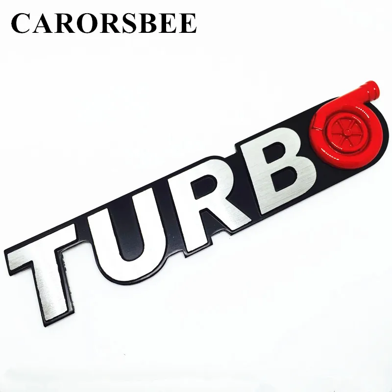 CARORSBEE High quality Aluminum alloy TURBO Logo Car Emblem Badge sticker Decal For Automobiles