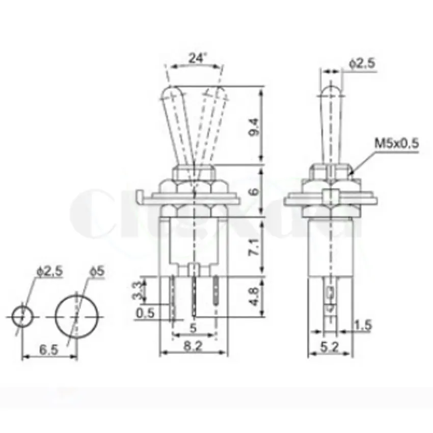 Cltgxdd 1 шт. Миниатюрный Мини тумблер 6A 125 В AC 3pin 6pin вкл. SPDT 2 положения и 3 положения вкл.-ВЫКЛ. 2P2T DPDT Switche