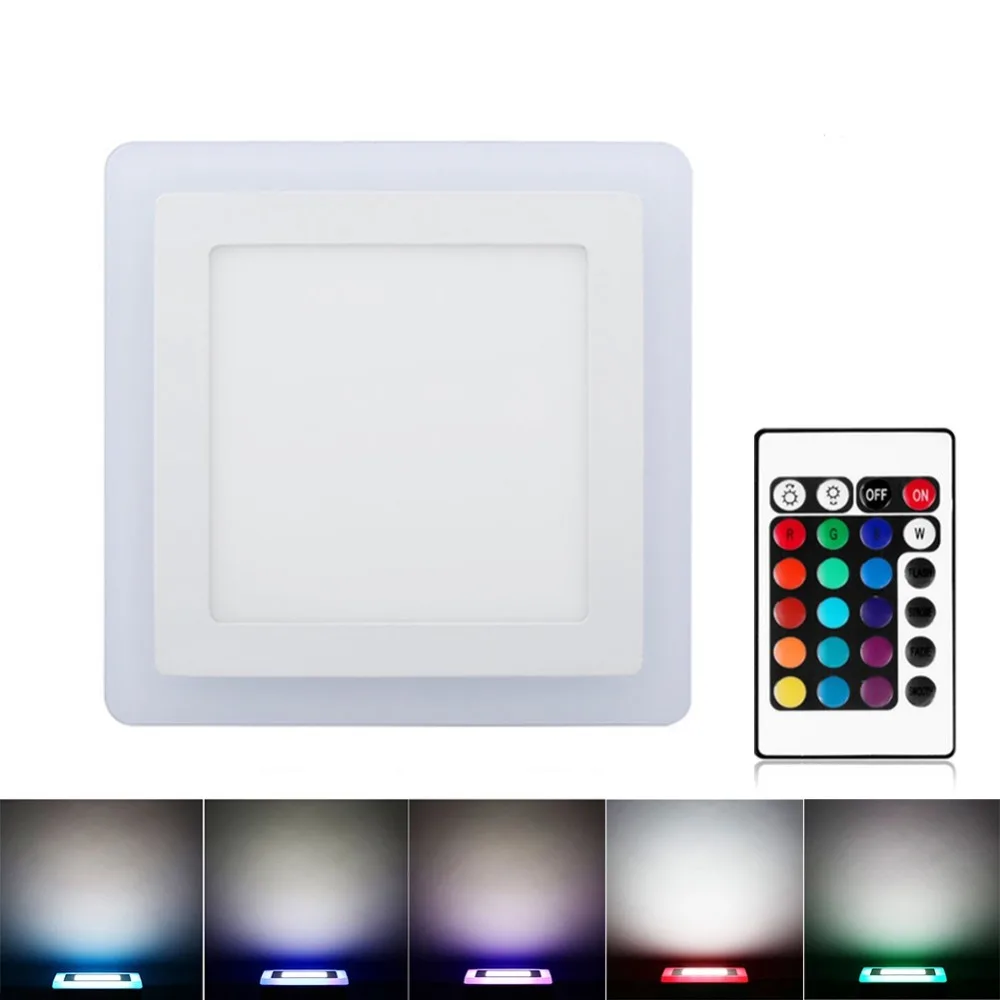 Ультратонкий двухцветный RGB светодиодный панельный светильник 6 Вт 9 16 24