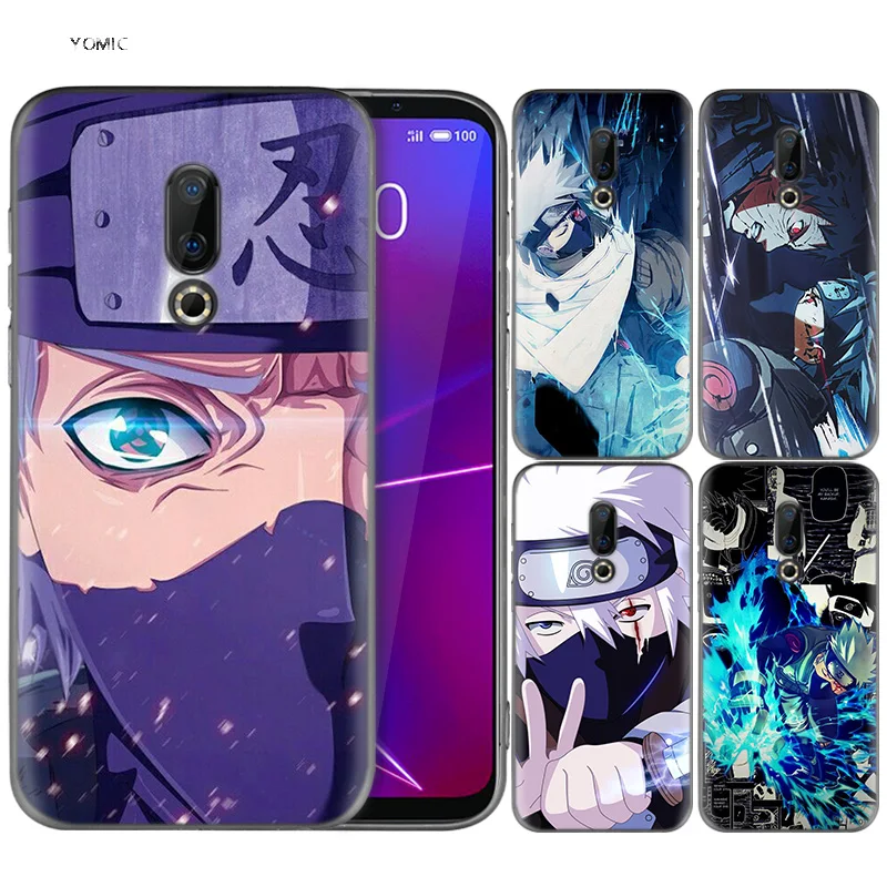

Silicone Case for Meizu 16 16th M6T Black Dark Coque Shell Cell Phone Tpu Cover Dull Polish Naruto Kakashi