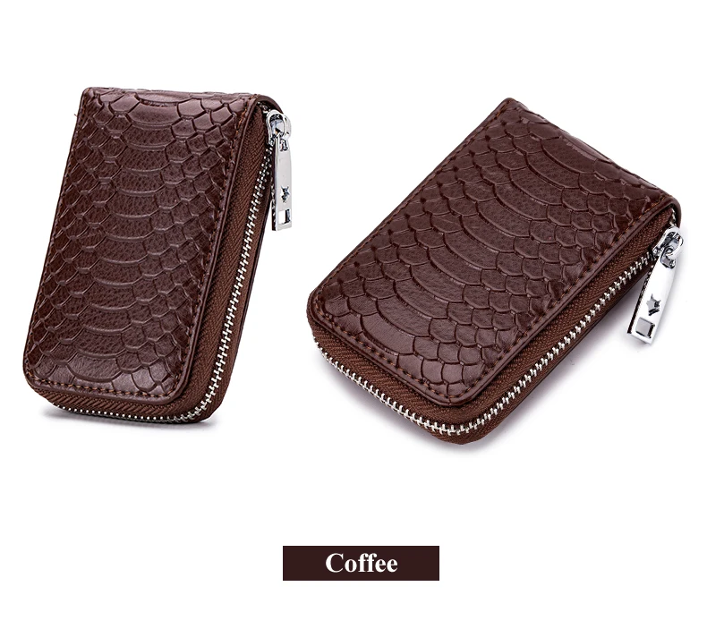 Lomelobo Unisex Serpentine Card Holder Split Leather Women Men Credit ID Business Cards Wallet Fashion Bank Cards bag Coin Purse HCL7148 Details (17)