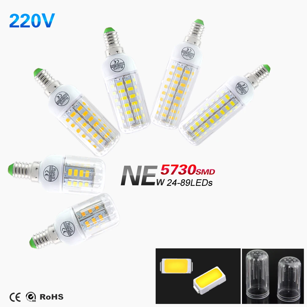 Vacamm светодиодный кукурузный светильник E12 E14 E27 5730 SMD белый/теплый белый энергосберегающие лампы для люстры свеча украшение дома